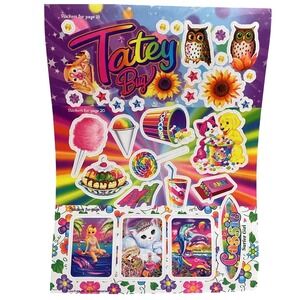 Vtg Lisa Frank Owl Tatey Bug Bunny Cat Dog Treats cassie Dolphin Flowers Sticker